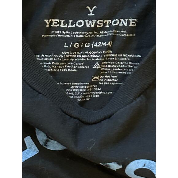 Yellowstone TV Show Graphic T-Shirt Black Cowboy Logo Size Large - Picture 3 of 3